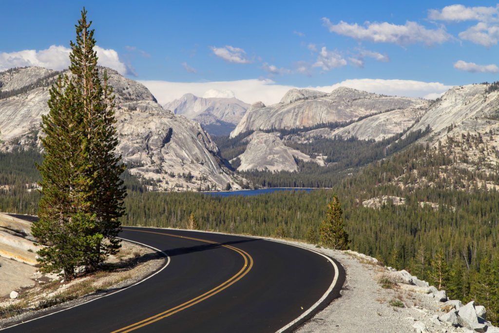 Passing Olmsted Point on a Tioga Pass drive through Yosemite. 